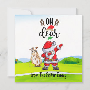 Santa Dabbing voor Kerstmis Oh Dear Feestdagenkaart