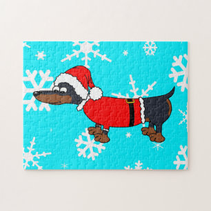 Santa Dachshund Dog Snowflake Design Puzzle Legpuzzel