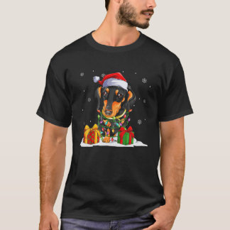 Santa Dachshund-kerstlampjes, Sweater Xmas Dog T-shirt