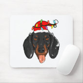 Santa Dachshund Light Christmas  Muismat (Met muis)