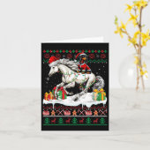 Santa Dachshund Riding Horse Christmas Sweater Lov Kaart (Gele Bloem)