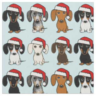 Santa Dachshunds Schattige Wiener Dogs Christmas Stof
