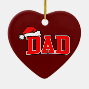 Santa Dad Heart Ornament