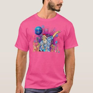 Santa Dancing Disco Party Retro 80s Zomer Kerstmis T-shirt