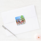 Santa Dansend met het etiket van het het terugkeer (Envelop)