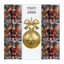 Santa debout avec décoration de cerf Texte ici Mur
