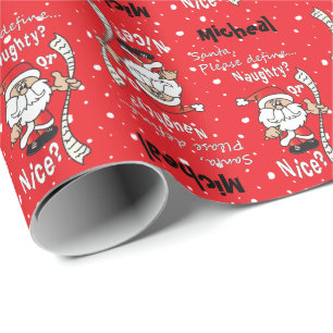 Santa Define Naughty of Nice   Kerstmis Cadeaupapier