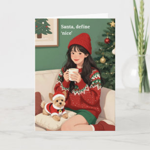 Santa, définissez 'joli' carte de Noël