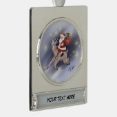 Santa Delivers Ornament Verzilverd Banner Ornament (Rechts)
