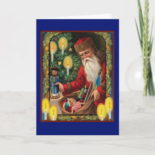 Santa Delivers - Une carte de Noël vintage