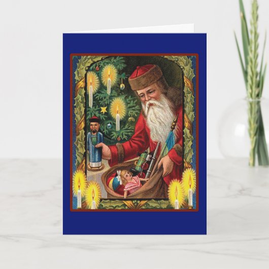 Santa Delivers - Une carte de Noël vintage (Devant)