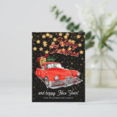  Santa Delivery Auto Kerstmis Groeten Briefkaart (Staand voorkant)