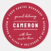 Santa Delivery Sticker | Christmas Gift Seal Label (Devant)