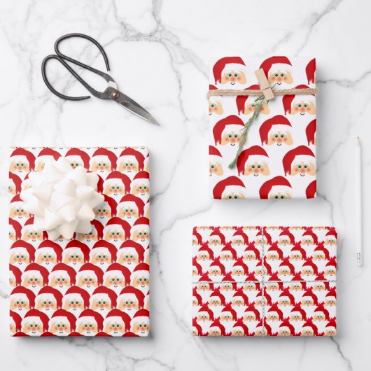 Santa Design Wrapping Paper-sets Inpakpapier Vel (Voorkant)
