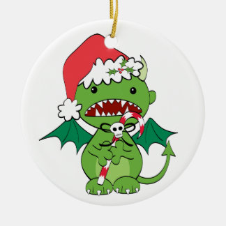 Santa Devil met snoepriet Keramisch Ornament