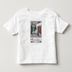Santa die van achter het scherm kijkt kinder shirts