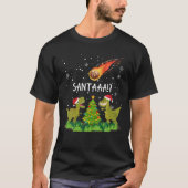 "SANTA?!" Dinosaur Extinction Asteroid Fun Christm T-shirt (Voorkant)