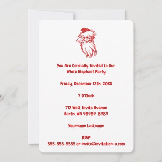 Santa Distress Faux Letterpress-stijl Kaart (Voorkant)