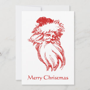Santa Distress Faux Letterpress Style Groupon Feestdagenkaart