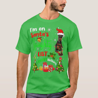 Santa Doberman Ik sta op de kerstlijst van Santa T-shirt