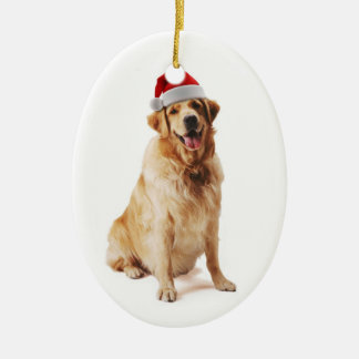 Santa Dog Keramisch Ornament