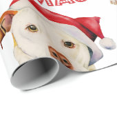 Santa Dog Merry Pitmas Funny Pitbull Kerstmis Cadeaupapier (Rol Hoek)