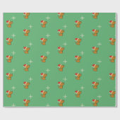 Santa Dog Wrapping Paper Cadeaupapier (Vlak)