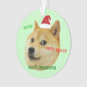 Santa Doge Funny Meme Ornament (voorkant)