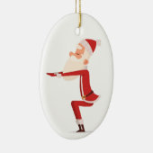 Santa Doing Yoga Keramisch Ornament (Rechts)