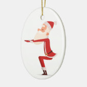 Santa Doing Yoga Keramisch Ornament (Links)