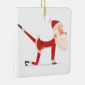 Santa Doing Yoga Keramisch Ornament (Rechts)