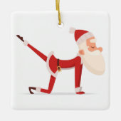 Santa Doing Yoga Keramisch Ornament (Voorkant)