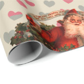 Santa Doll Nostalgia Hearts Cadeaupapier (Rol Hoek)