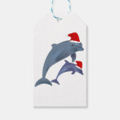Santa dolphins cadeaulabel (Voorkant)