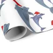 Santa dolphins cadeaupapier (Rol Hoek)