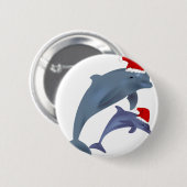 Santa dolphins ronde button 5,7 cm (Voorkant /achterkant)