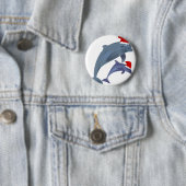 Santa dolphins ronde button 5,7 cm (In situ)