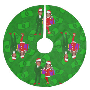 Santa Donald Melania Trump voor kerstgeld Kerstboom Rok