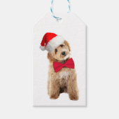 Santa Doodle Dog Cadeaulabel (Voorkant)