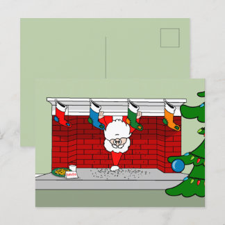 Santa Down de Chimney Briefkaart