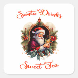 Santa Drinken Sweet Tea Stickers