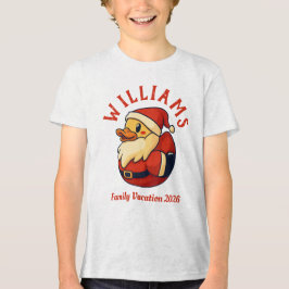 Santa Duck Cartoon - Grappige Kerst Rubber Eend Tri-Blend Shirt