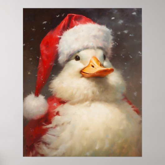 Santa Duck Portret Victoriaans Dier Poster (Voorkant)