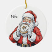 Santa eating bagel Ornament (Voorkant)