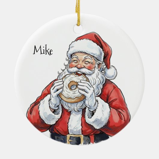 Santa eating bagel Ornament (Achterkant)