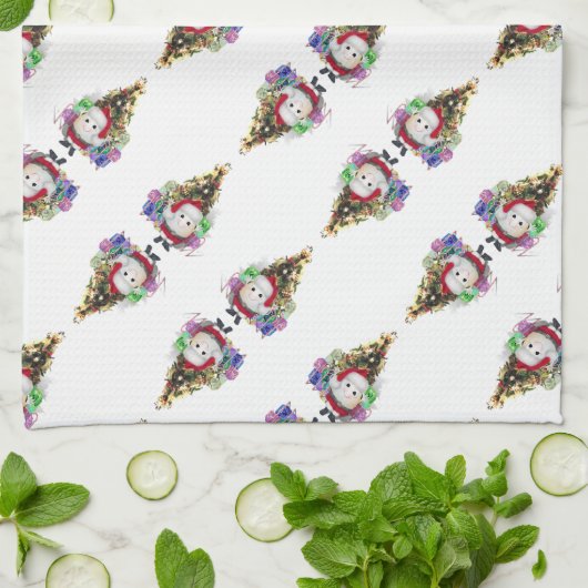 Santa Egg Christmas Theedoek (Gevouwen)