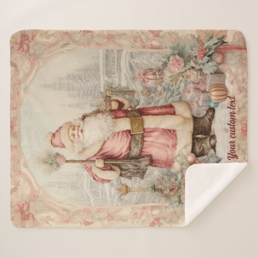  Santa Elegance Classic Kerst Sherpa Deken (Voorkant (horizontaal))