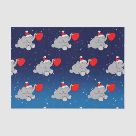 Santa Elephant Patroon Tissuepapier (Voorkant)