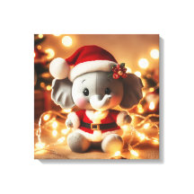 Santa Elephant Plush met vakantielichten