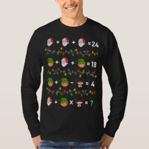 Santa Elf Operations Quiz Wiskunde Kerstman leraar T-shirt